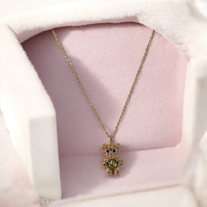 Cadena Unisex con Dije Oso Grande Verde