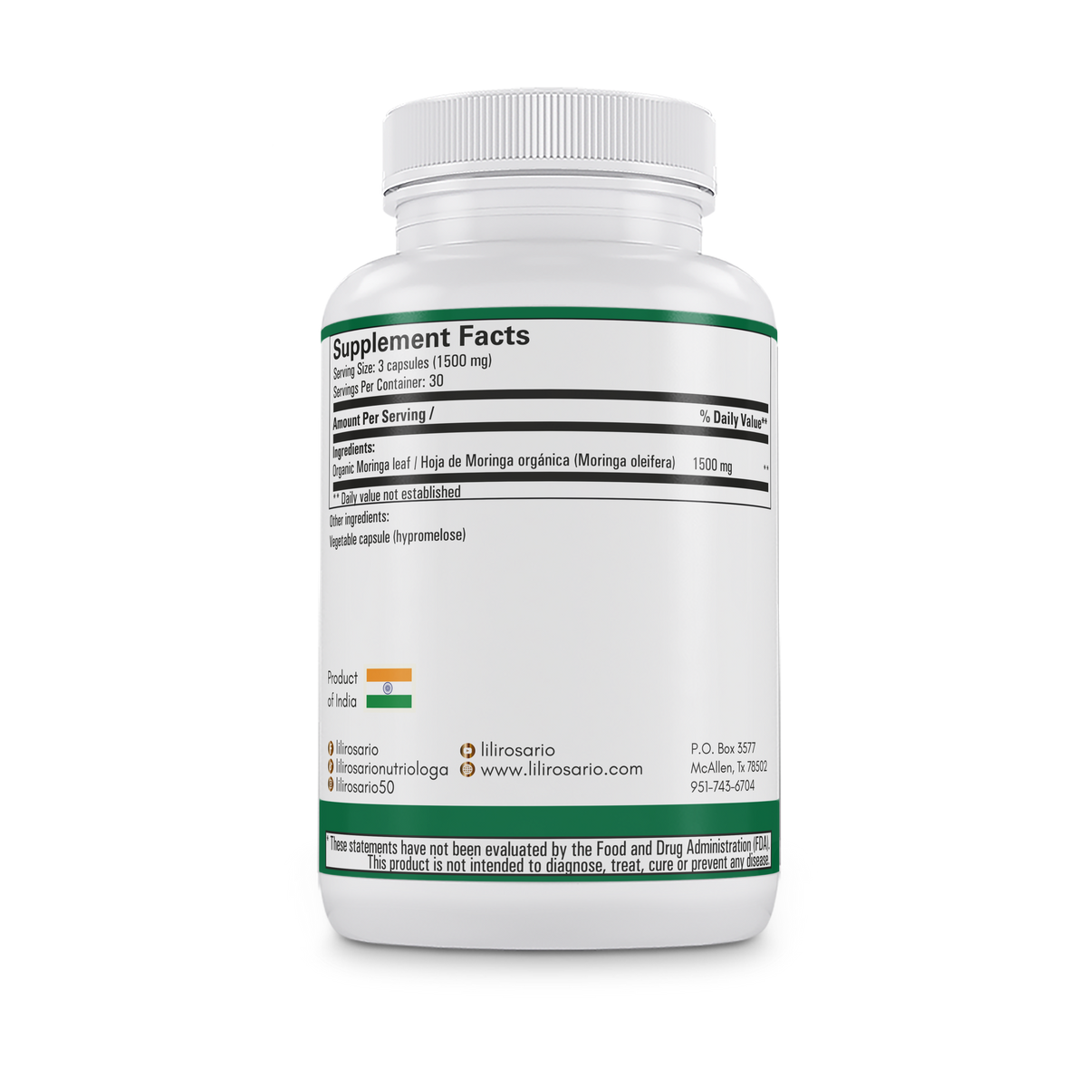 Moringa Green Superfood | 90 Capsules Pre-Venta