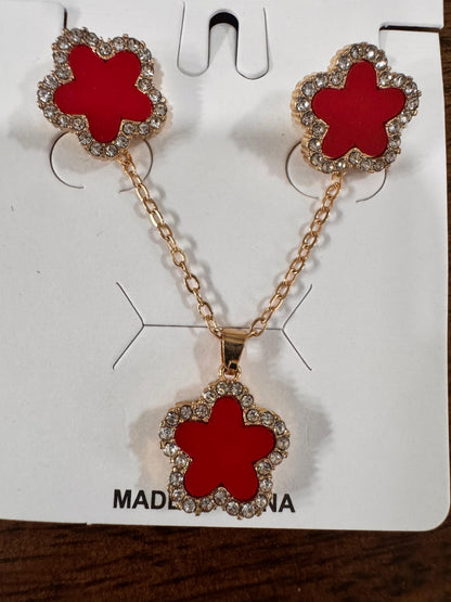 Set Delicada Flor Roja